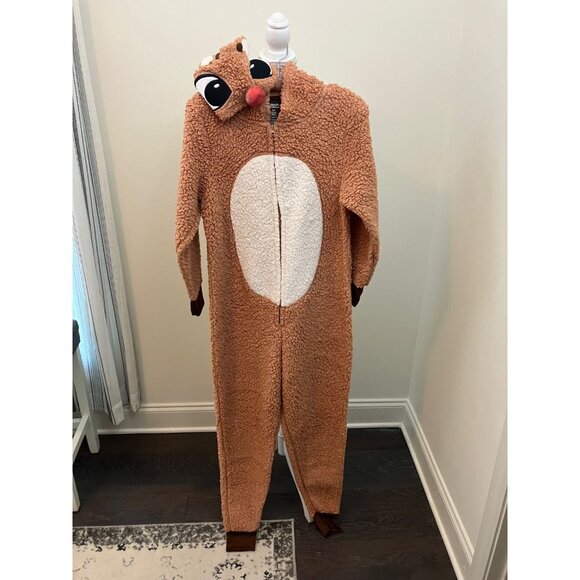 Rudolph The Red Nosed Reindeer Tan Hoodie One Piece Outfit Size Medium - Picture 1 of 4